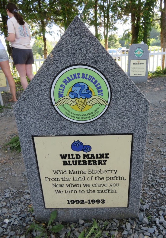 "Wild Maine Blueberry" ice cream tombstone